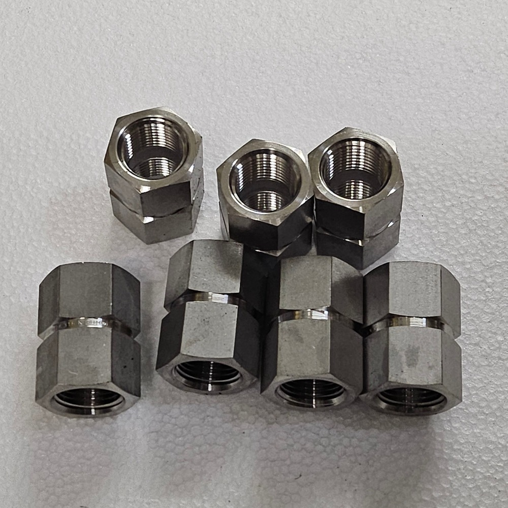 DK‎ 316 N BUH Stainless Steel Hex Coupling Pipe Fittings 7 Piece Set NOS